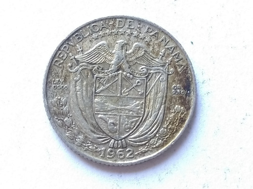 Moneda De Plata Panama 1 Decimo 1962