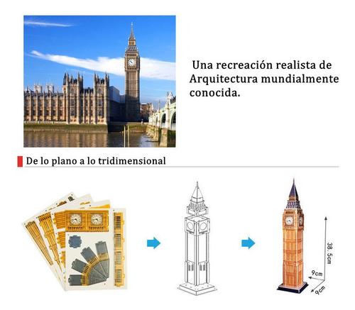 Rompecabezas 3d Edificios Fama Mundial-england El Big Ben