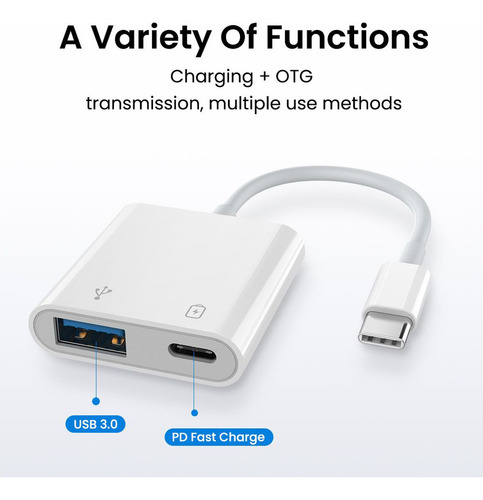 Para Adaptador Otg Usb 3.0 Pd Tipo C, Carregamento Rápido,