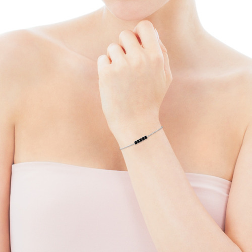 Pulsera Mini Onix De Plata Con Ónix Tous