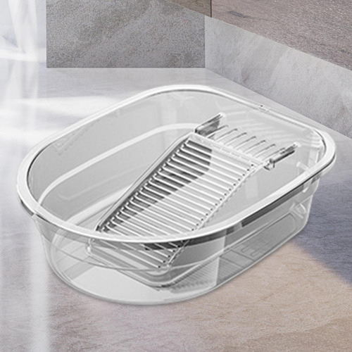 De Lavado De Plástico Con Tabla De Lavar, Cubo Transparente