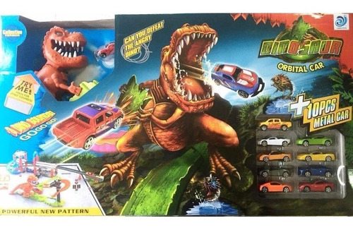 Pista De Carros Dinosaurio T-rex Niños