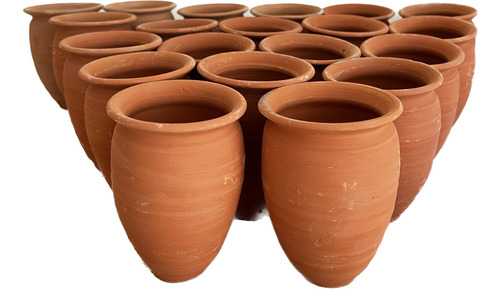 Vaso Cantarito De Barro Tradicional Mexicano 15 Vasos 500ml