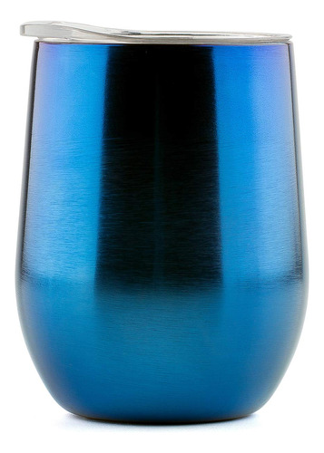 Dokio Vaso De Vino Sin Tallo Azul De 12 Onzas, De Acero Inox