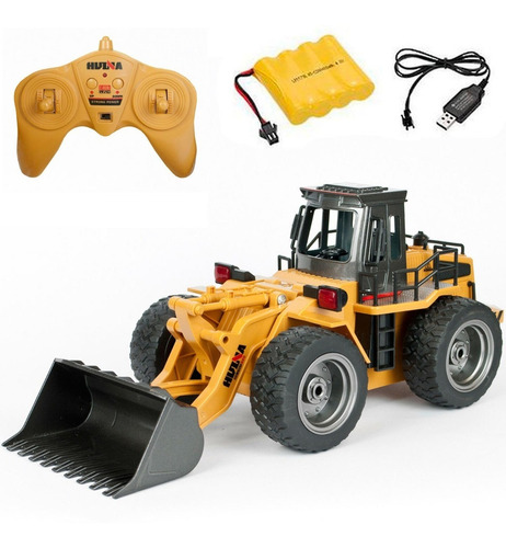 Imagem 1 de 7 de Trator De Controle Pá Carregadeira De Metal 2.4 Ghz Hui Na