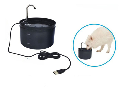 Fuente De Agua Para Gato 2 Litros Negra