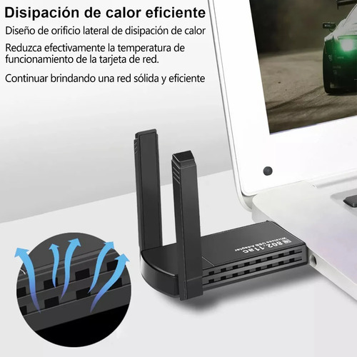 Antena Wifi Usb 3.0 De 1300mbps Receptor Wifi Con Banda Dual