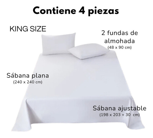 Hh Sábanas King Size De Percal De Algodón Colores Surtidos