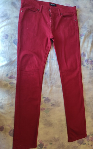 Pantalon Jeans De Caballero Strech Talla 34 Vino Tinto 