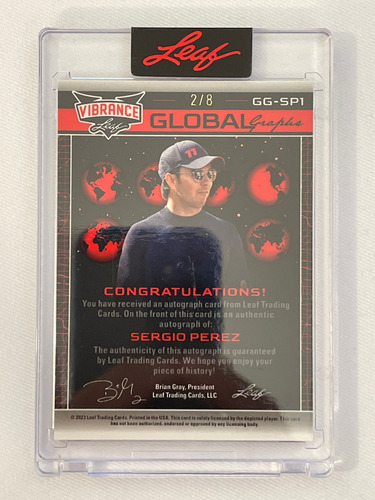 Autografo Checo Perez Card Autografiada Firmada Leaf #2 De 8 (Usado)