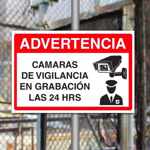 Advertencia Cámaras De Vigilancia 30x20cm Metal