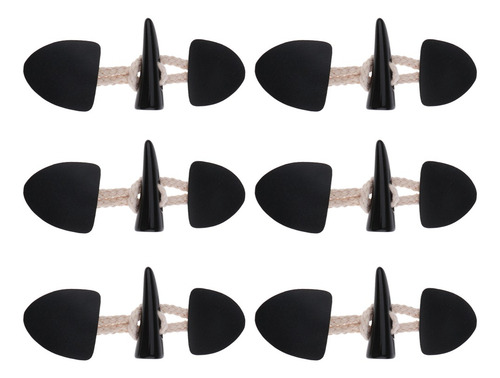 Imagen 5 de 8 de 6 Pares De Botones De Palanca De Cuerno De Cuero Negro Pu