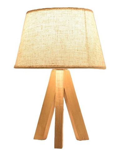 Lámpara Nordica Tripode Madera E27  Con Pantalla