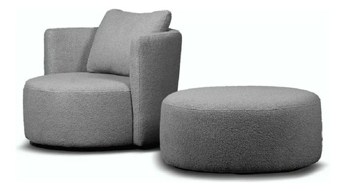 Sillón Nordico Sunday De Bouclé - 2 Piezas Bairesdeluxe Gris Bouclé
