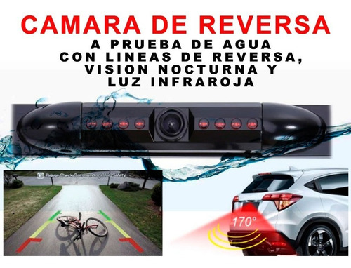 Imagen 8 de 9 de Portaplaca Camara De Revrsa Infraroja + Retrovisor Rca