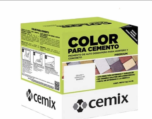 Color Para Mezclar Con Cemento/ 1kg