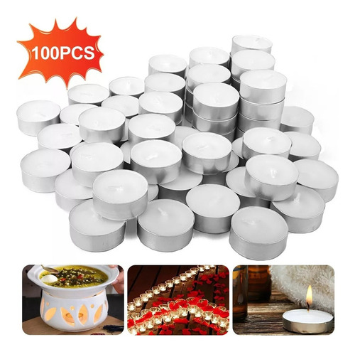 W 100 Pzs Velas Tea Light Flotantes Sin Aroma De Alta