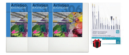 Pack 3 Bastidor 20x25 Rodin T-306 + 15 Pinceles Pen+gear