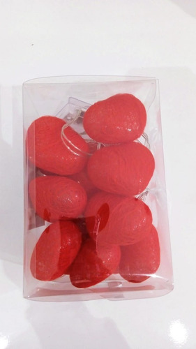 Luminária Cordão Fio De Luz Coração Led Decoração Pilha Cúpula Vermelho