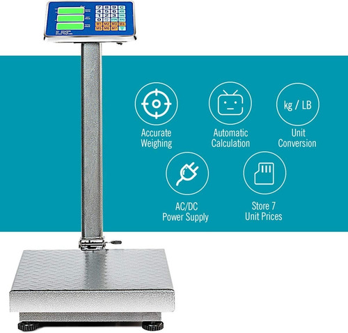 Imagen 3 de 7 de Peso Digital Balanza Romana Industrial 200 Kg Recargable