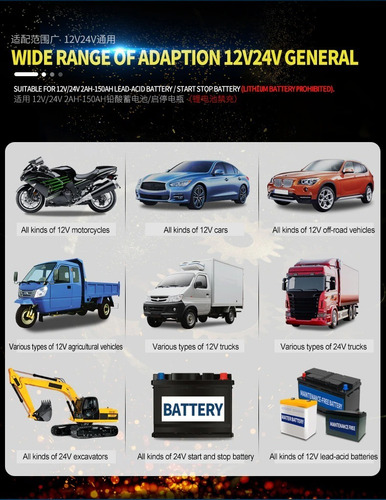 Imagen 9 de 10 de Cargador Reparador De Pulso Inteligente Baterias Carro Moto