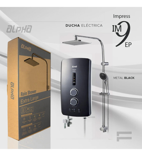 Ducha Española Metal Black Im9ep - Alpha
