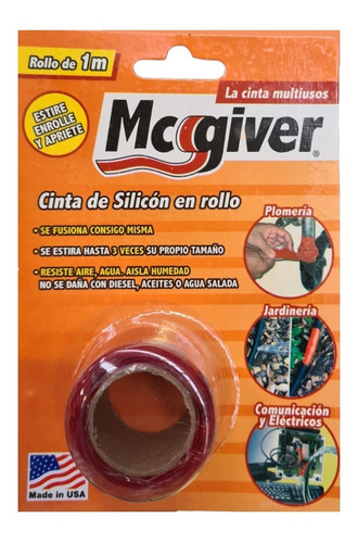 Cinta De Silicon Mcgiver Autofusion Plomeria Jardin Rollo 1m