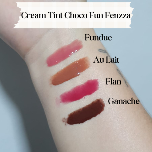 Cream Tint Choco Fun Fenzza Gloss Batom Líquido 4 Cores Fundue