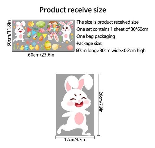 Adhesivos De Pared Con Forma De Conejito De Pascua Para Vent