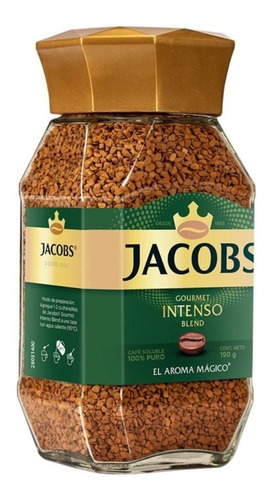 Café Gourmet Soluble 100% Puro Jacobs Intenso Blend 190gr