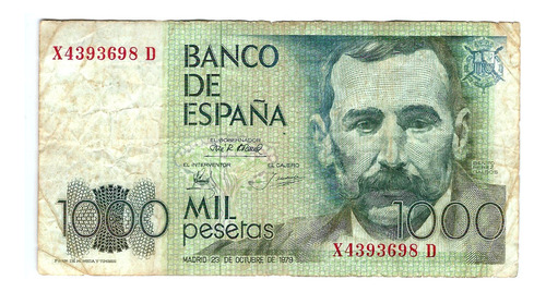 España - Billete 1000 Pesetas 1979 - X4393698 D