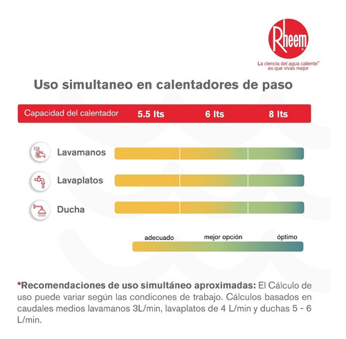 Calentador De Agua 6lt Gas Propano Tiro Forzado Rheem