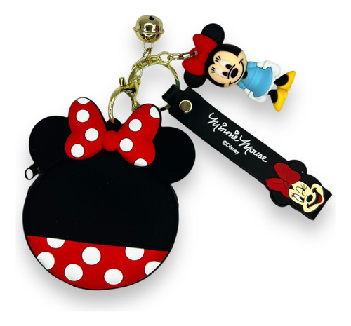 Monedero Disney Disney Con Diseño Minnie Mouse Color Negro - 7cm X 8cm X 3cm