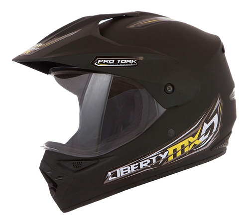 Capacete Motocross Com Viseira Preto Fosco Pro Tork