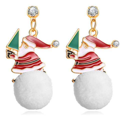 Pendientes De Navidad Con Diseño De Muñeco De Nieve Y Ciervo