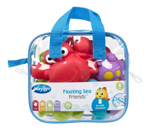 Muñecos De Goma X8 P/ Baño Bebe Agua Floating Sea Playgro Ed