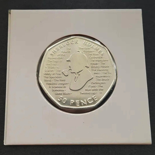 Moeda Inglaterra 2019 50 Pence Sherlock Holmes No Protetor