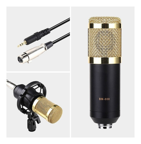 Kit Micrófono Estudio Condensador Profesional Soporte Brazo