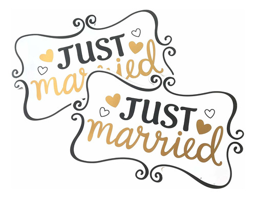 Toysdone 2 Pack/just Married Ornate Car Magnets 12 X 7.5 Hon