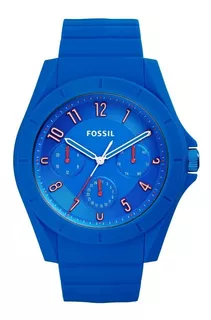 Reloj Fossil Hombre Caucho Azul Fecha Fs5219 Agente Oficial