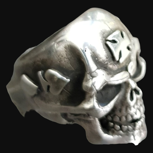 Anillo Calavera De Plata Poker 3,5 X 2 Cm 33 Gr Art 864