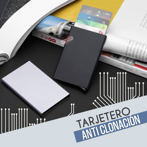 Tarjetero Metalico Aluminio Anti Clonacion Caballero 0-003