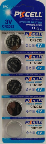Pilas Cr2032 O Dl2032 Marca Pkcell Blisters 5 Unds