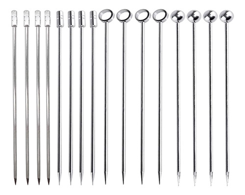 Palillos De Metal Para Decoración De Cócteles, 16 Unidades