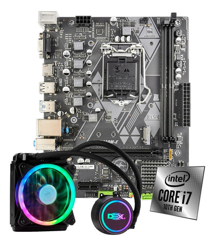 Kit Upgrade Intel I7-10700 Placa Mãe H410m Com Water Cooler