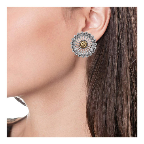Aheli Pendientes De Plata Oxidada Antigua Afgana Tribal Para