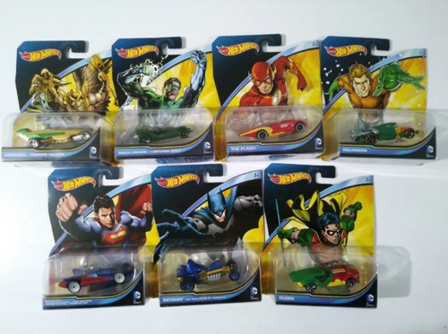 Set 7 Hot Wheels Personajes De Dc: Superman, Batman, Etc