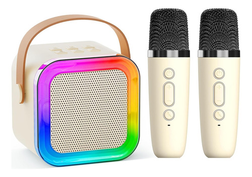 Mini Máquina Karaoke Bluetooth Con 2 Micrófonos