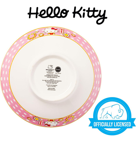 Tazón De Sanrio Hello Kitty Japonés, Rosa Y Dorado