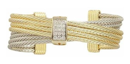 Brazalete - Bijoux Bobbi Calidad Premium Cable De Dos Tonos 